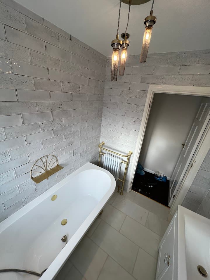 Textured Grey & Brass Suite detail