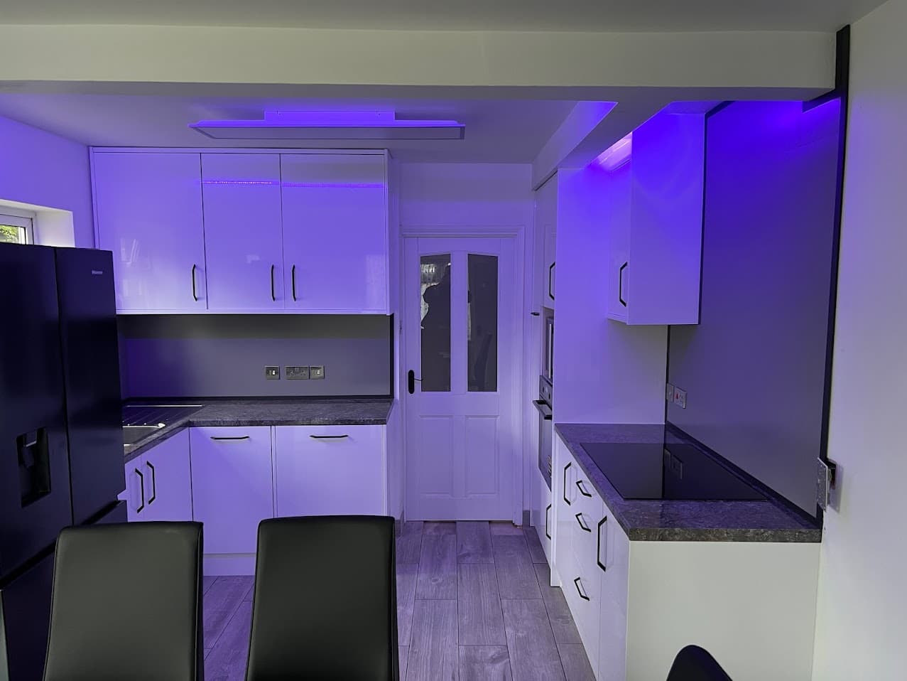 White Gloss & Graphite Kitchen detail