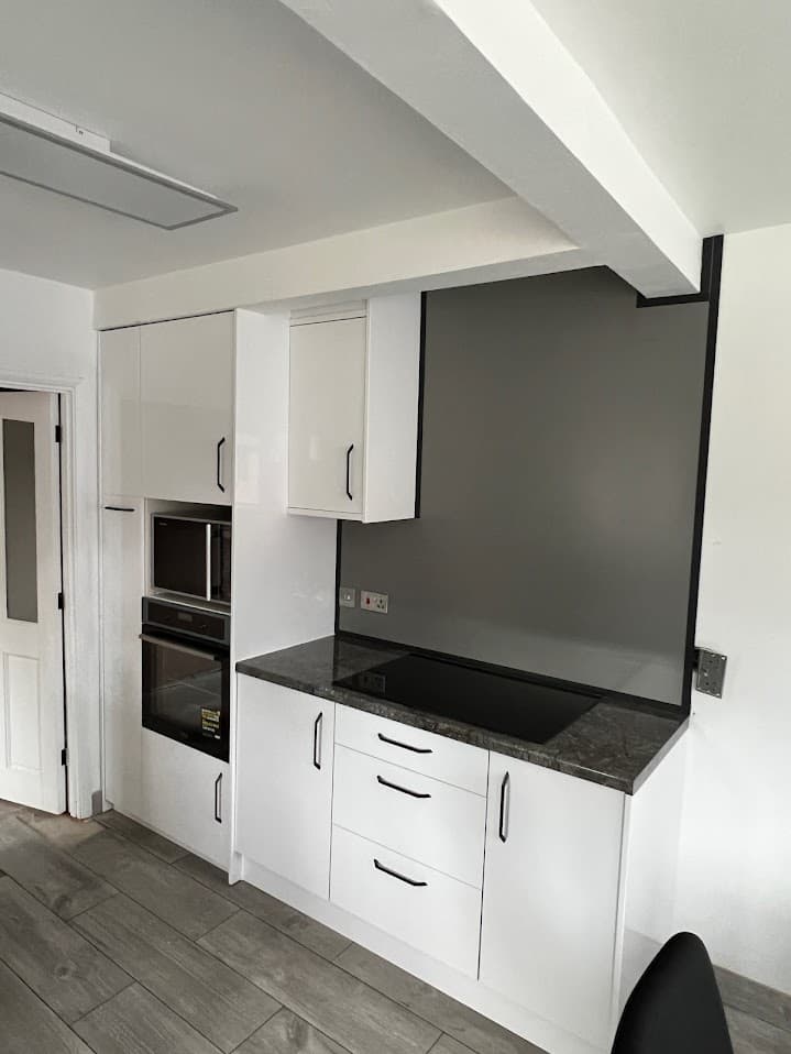 White Gloss & Graphite Kitchen detail
