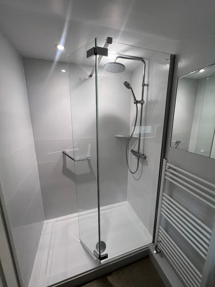 Clean White Loft Shower Room detail
